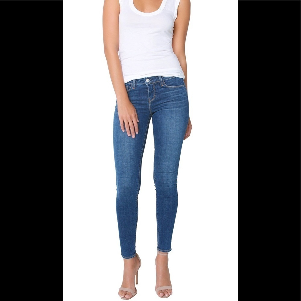 L'AGENCE Brigitte Mid-Rise Skinny Jean Medium Wash Dark Vintage
